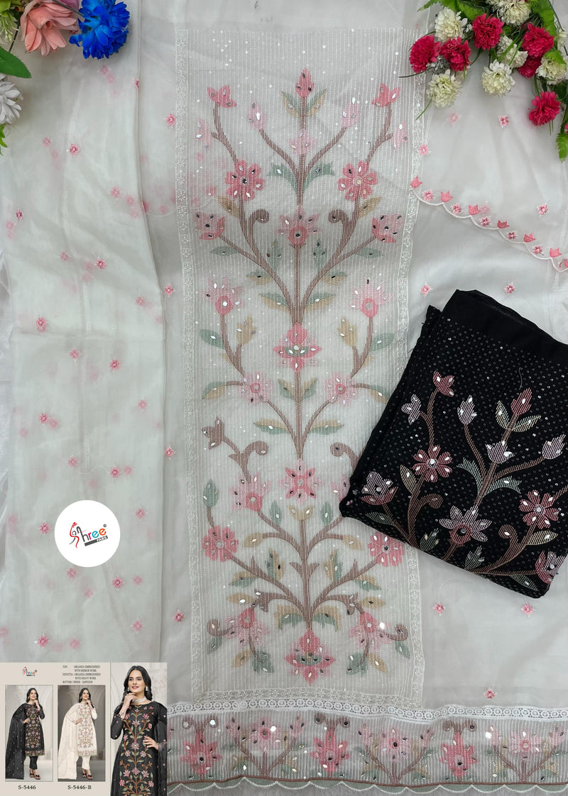 Shree S 5446 B Organza With Heavy Embroidery Worked Pakistani Suits