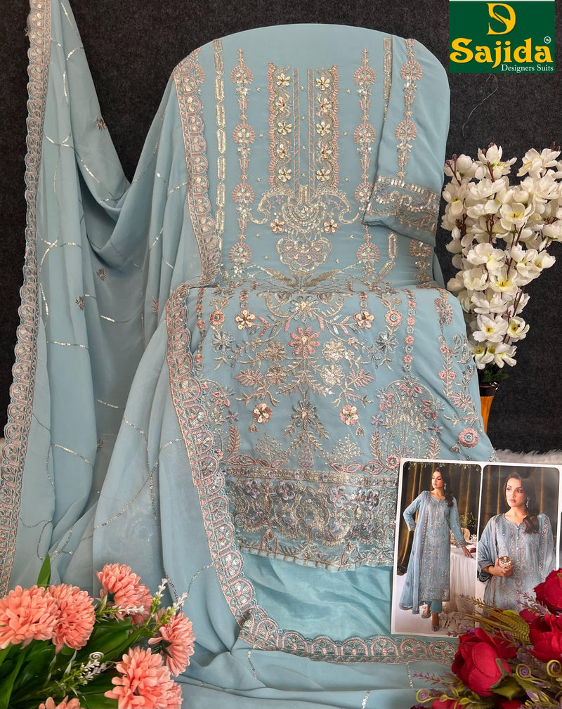 Sajida 1009 Georgette With Heavy Embroidered Worked Pakistani Suits
