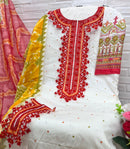 Hazzel 0125  Pure Cotton Printed And Embroidery Worked Pakistani Suits