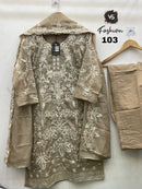 Vs 103 Organza Whit Have Embroidery Worked Pakistani Suits