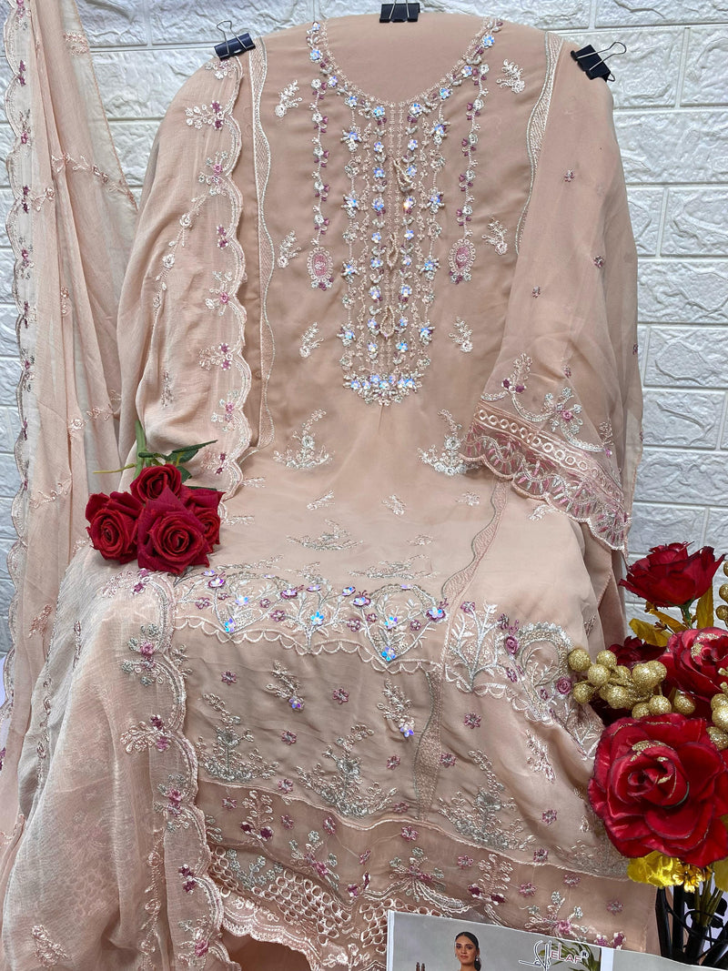 Elaf G 196 Heavy georgette Embroidered Worked Pakistani Suits