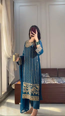 Nsr 843 Heavy Georgette Embroidery Worked Pakistani Suits