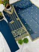 Nsr 843 Heavy Georgette Embroidery Worked Pakistani Suits