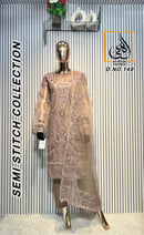 Al Huda 149 D Pure Organza  Daman Embroidered And Moti Worked Pakistani Suits