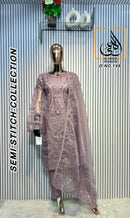 Al Huda 149 B Pure Organza  Daman Embroidered And Moti Worked Pakistani Suits