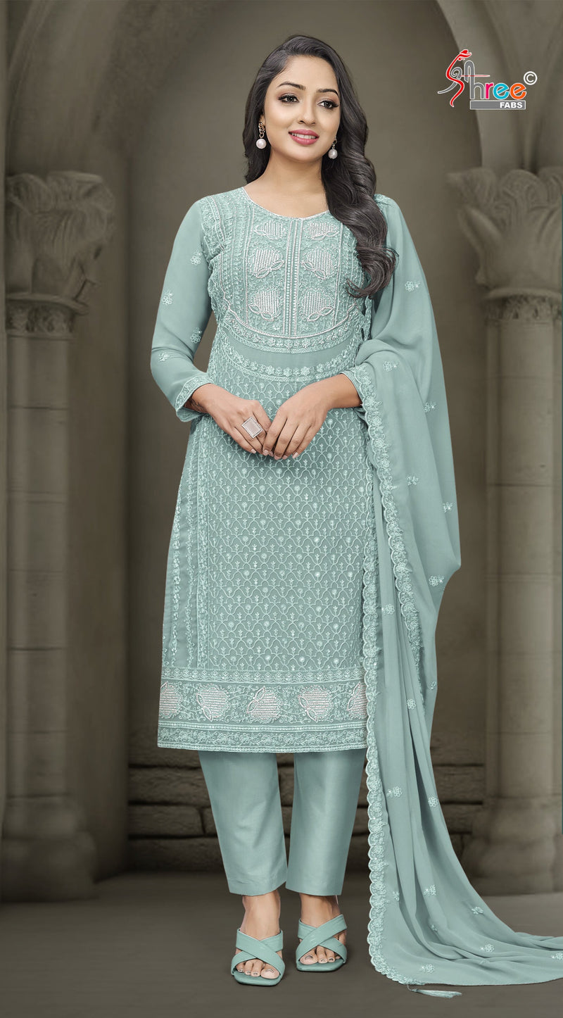 Shree 5297 B Georgette With Heavy Embroidery Worked Pakistani Suits
