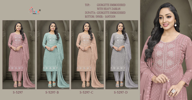 Shree 5297 B Georgette With Heavy Embroidery Worked Pakistani Suits