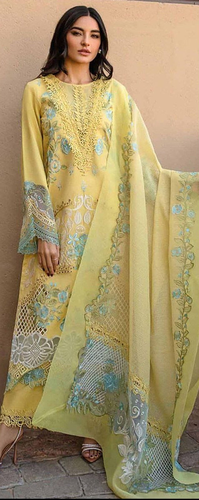 Hazra 52 B Pure  Cotton With  Heavy Embroidery Worked Pakistani Suits
