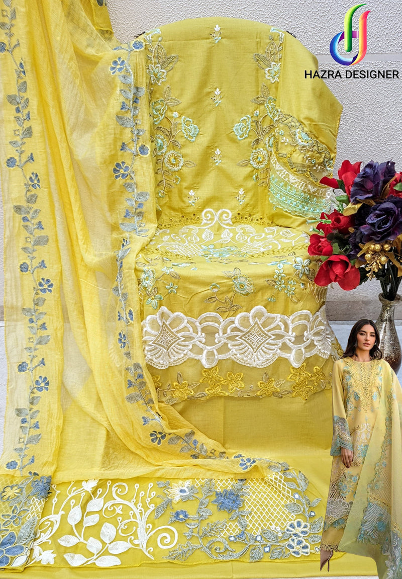 Hazra 52 B Pure  Cotton With  Heavy Embroidery Worked Pakistani Suits