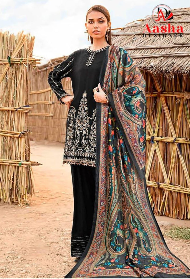 Aasha 1154 Heavy Reyon Embroidery Worked Pakistani Suits