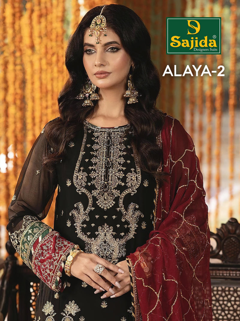 Sajida Alaya 1012 Georgette Heavy Embroidered Worked Pakistani Siuts