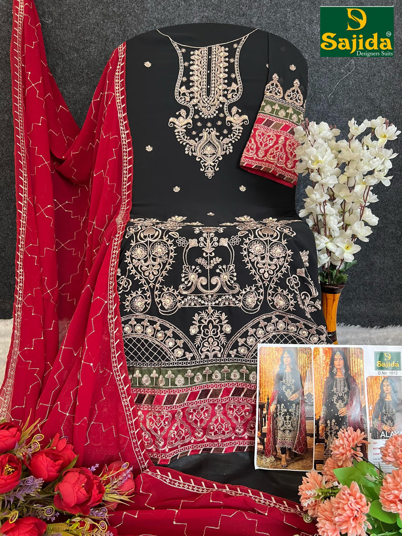 Sajida Alaya 1012 Georgette Heavy Embroidered Worked Pakistani Siuts