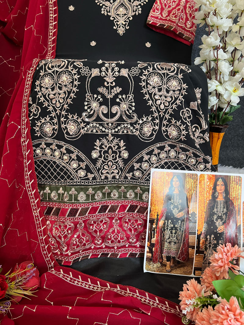 Sajida Alaya 1012 Georgette Heavy Embroidered Worked Pakistani Siuts
