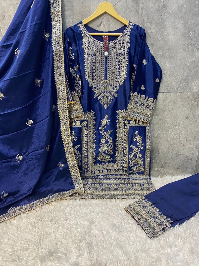 Hoor 105 B Heavy Chinon Embroidery Worked Pakistani Suits