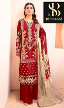 Bin Saeed 1065 B Cotton Self Embroidery Worked Pakistani Suits