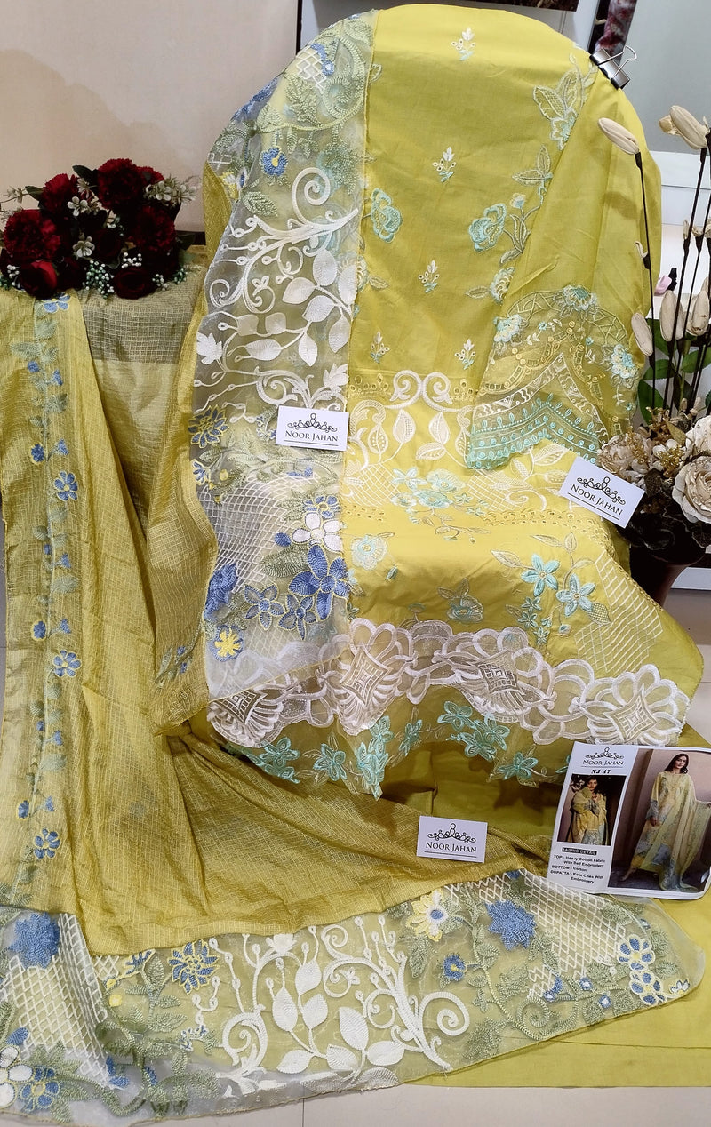 Noor Jahan Nj 47 Cotton Fabric With Embroidery Worked Pakistani Suits
