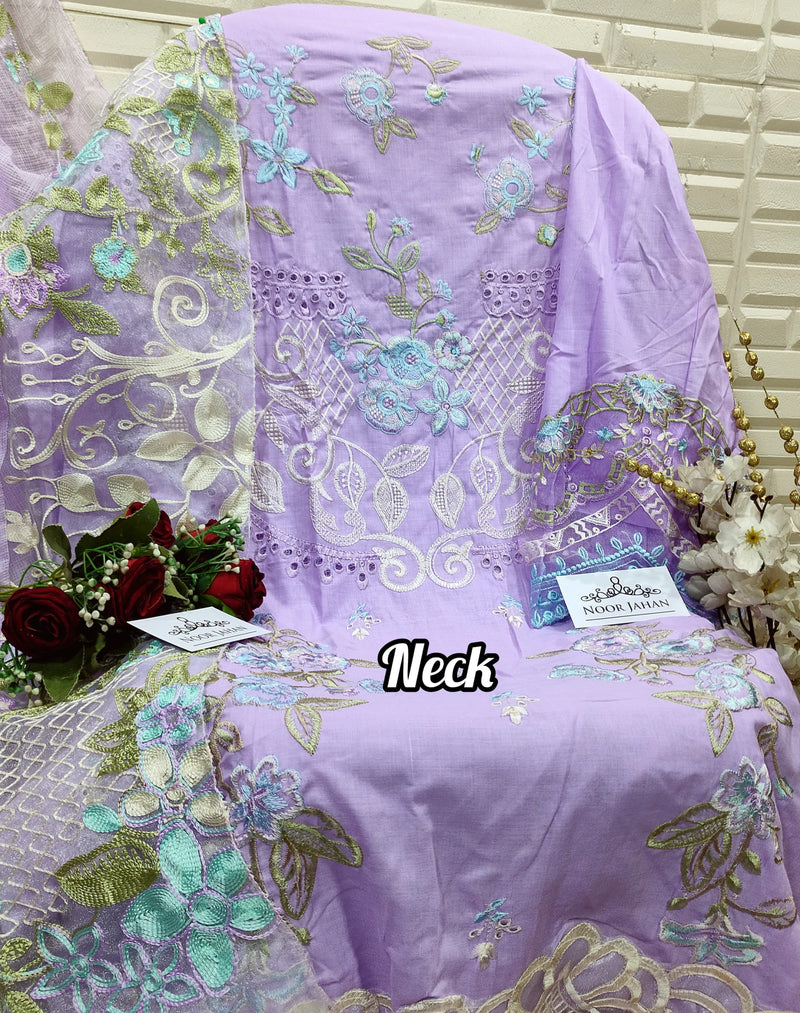 Noor Jahan Nj 47 B Cotton Fabric With Embroidery Worked Pakistani Suits