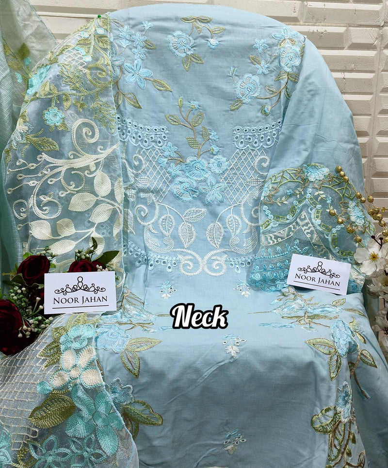 Noor Jahan Nj 47 C Cotton Fabric With Embroidery Worked Pakistani Suits