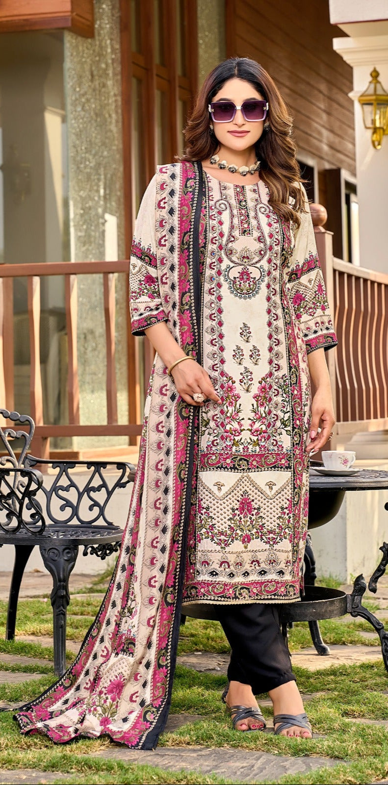 Shree Kt 125 Maslin Digital Print With Worked Pakistani Suits