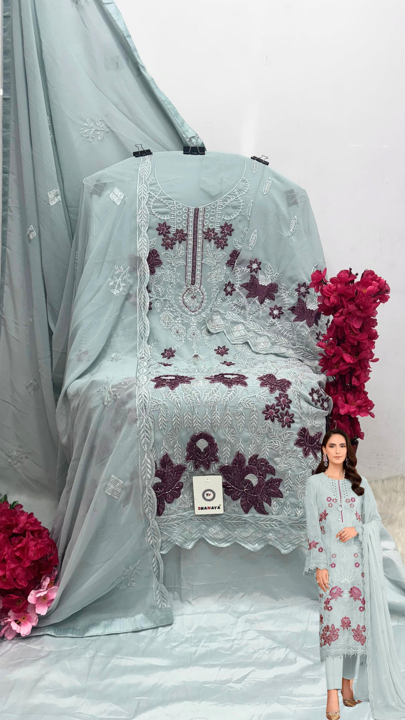 Shanaya S 200 C georgette Heavy Embroidered Worked Pakistani Suits