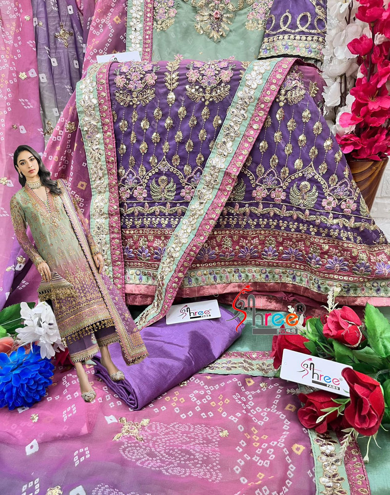 Shree K 5077 Fox Georgette Digital Print With Heavy Embroidery Worked Pakistani Suits