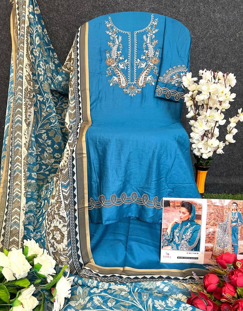 Aasha 1156 B Heavy Reyon With Self Embroidery Worked Pakistani Suits