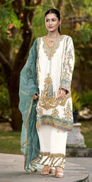 Bilqis B 142 A Fox Georgette Heavy Embroidered Work With Handwork