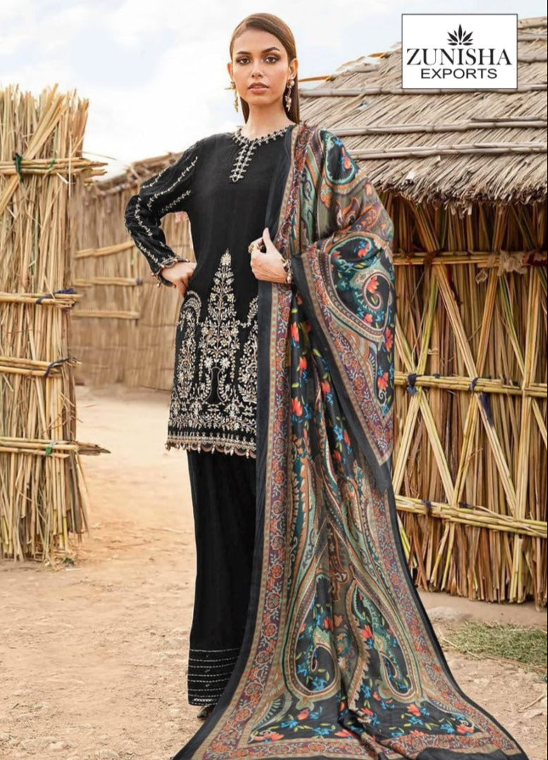 Zunisha 1009 Rayon With Heavy Embroidery Worked Pakistani Suits