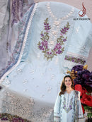 Alif A 167 Cotton  With Heavy Embroidery And Moti Worked Pakistani Suits