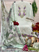 Alif A 167 B Cotton  With Heavy Embroidery And Moti Worked Pakistani Suits