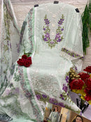 Alif A 167 B Cotton  With Heavy Embroidery And Moti Worked Pakistani Suits