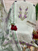 Alif A 167 B Cotton  With Heavy Embroidery And Moti Worked Pakistani Suits