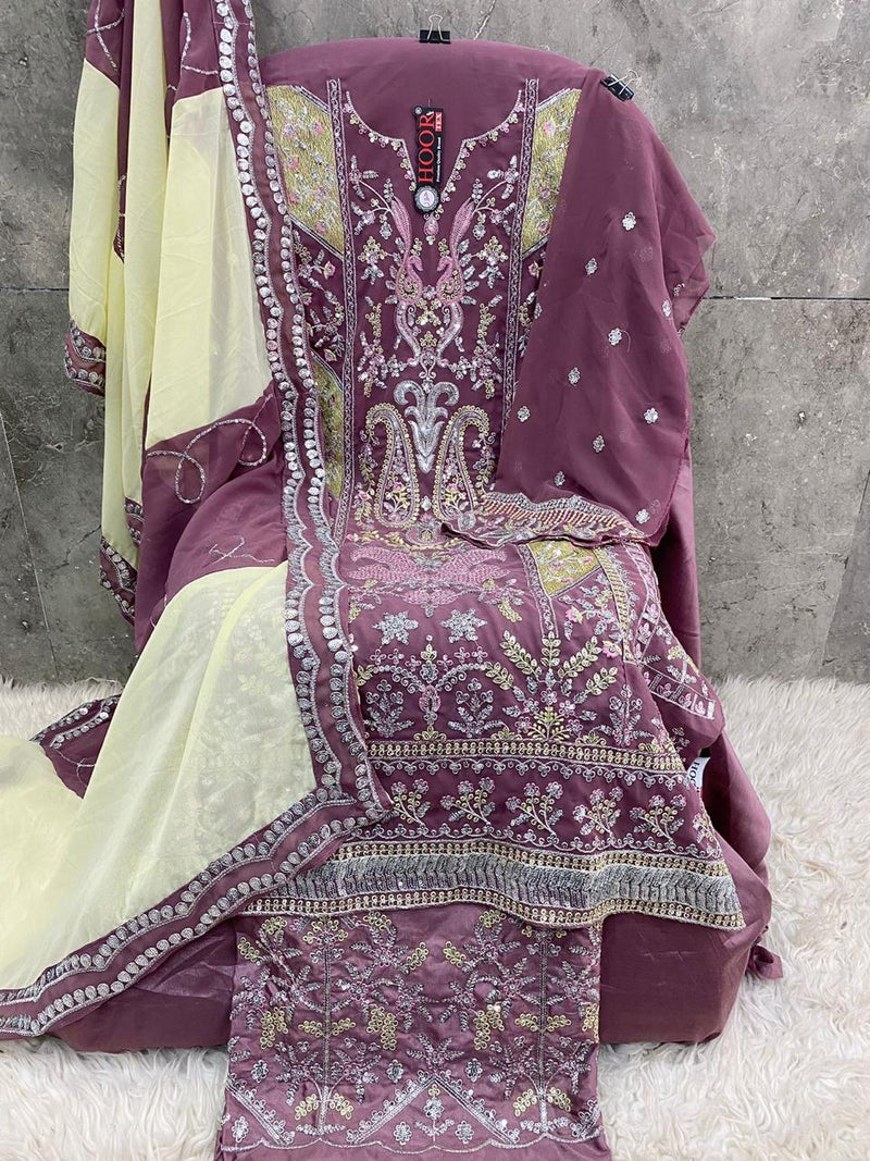 Hoor Tex 251 Fox Georgette Heavy Embroidery Worked Pakistani Suits