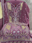 Hoor Tex 251 Fox Georgette Heavy Embroidery Worked Pakistani Suits