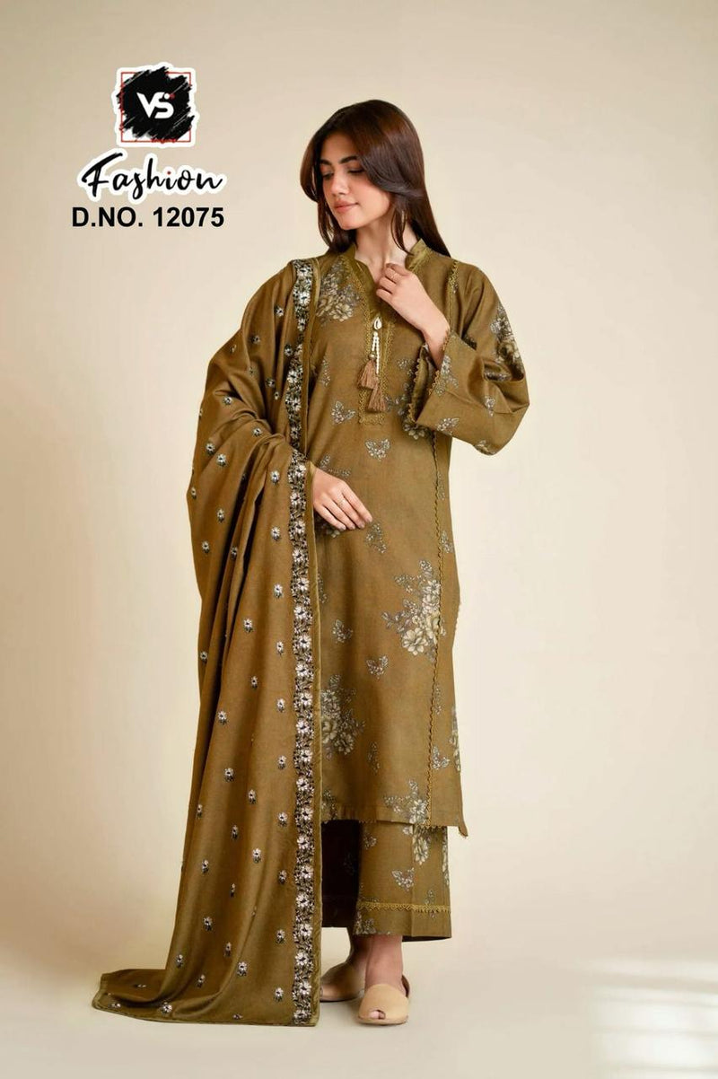 Vs 12075 Digital Print  Embroidered Worked Designer Stylish Pakistani Suits
