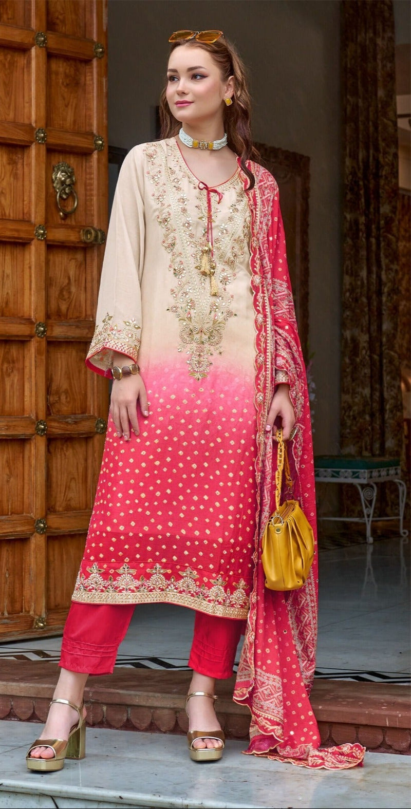 Fepic Rosemeen 1968 C Chinon Heavy Printed Embroidered Worked Pakistani Suits