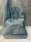 Hoor Tex 61 C Heavy Organza Embroidery Worked Pakistani Suits