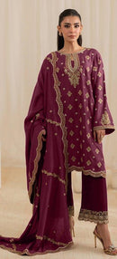 Hoor Tex 130 D Heavy Chinon Embroidery Worked Pakistani Suits