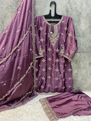 Hoor Tex 130 D Heavy Chinon Embroidery Worked Pakistani Suits