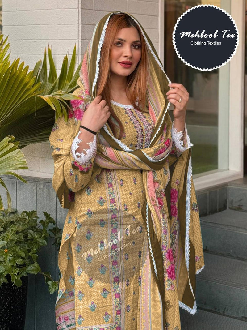 Mehbbob 1318 B Cotton Printed Suit Embroidered Worked Pakistani Suits