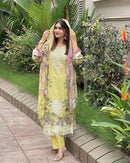 Al zohaib 1118 Pure Cotton Print With Heavy Embroidery Worked Pakistani Suits