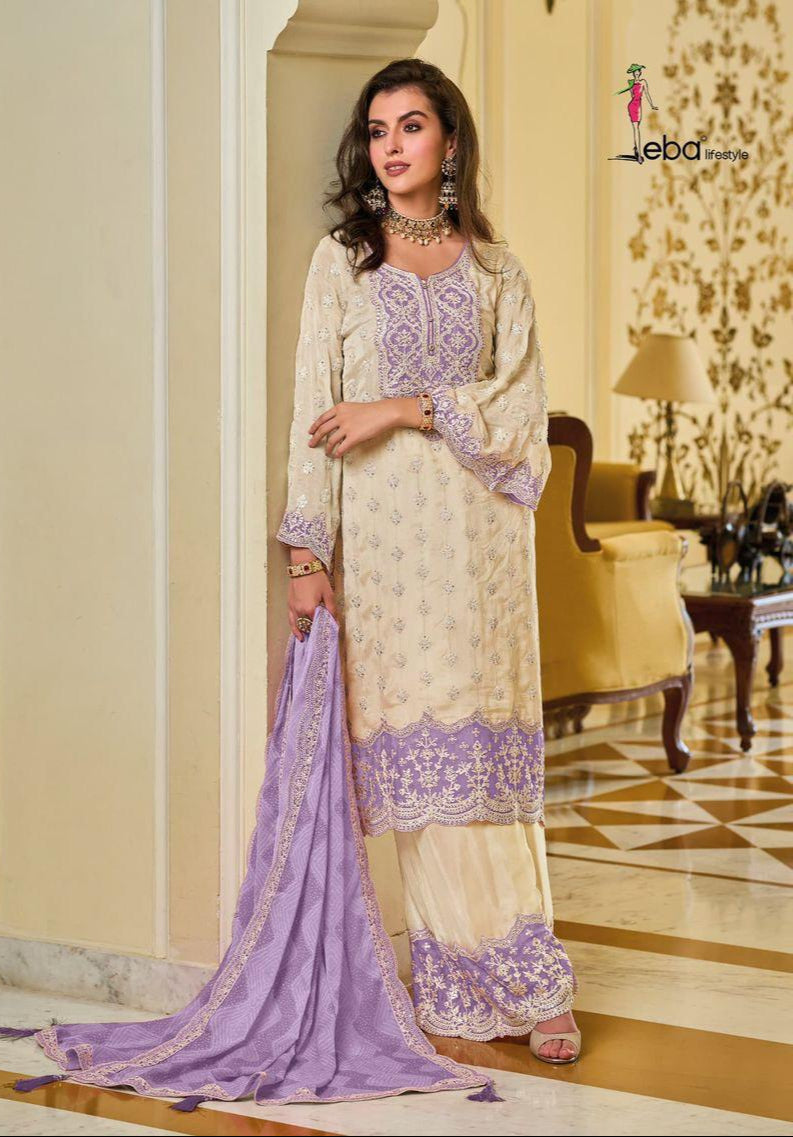 Eba Zarkash 1657 B Heavy Chinon With Embroidery Worked Pakistani Suits