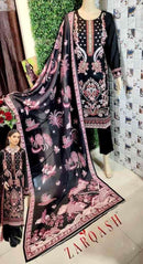 Zarqash Z 3041 Rayon With Heavy Self Embroidery Worked Pakistani Suits