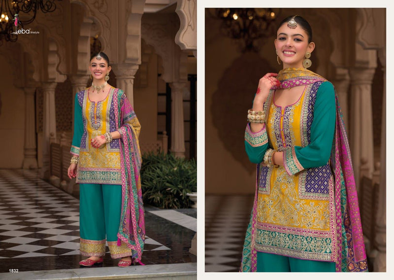 Eba Kasturi 1832 Haevey Chinon With Embroidery Worked Pakistani Suits