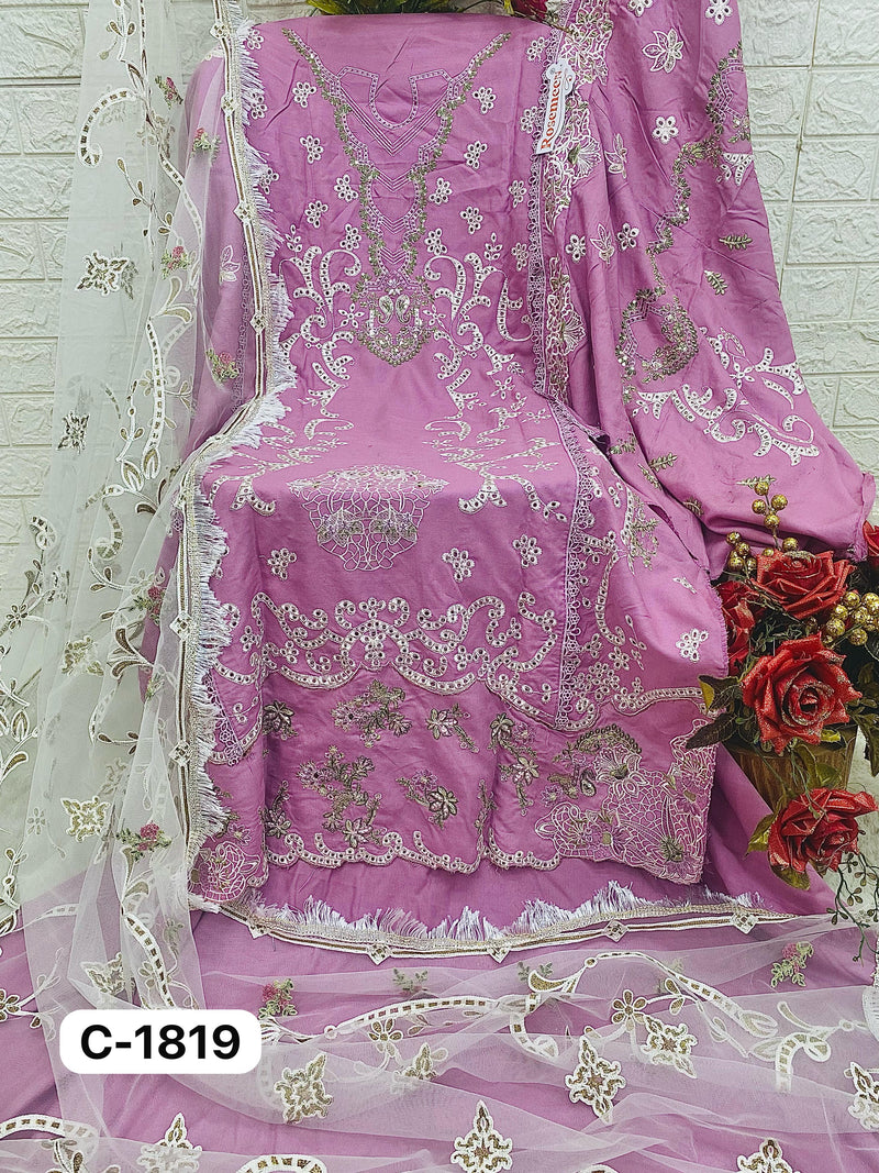 Fepic Rosemeen C 1819 B Heavy Rayon Embroidered Worked Stylish Pakistani Suits