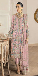Hoor Tex 76 B Heavy Organza Embroidery Worked Pakistani Suits