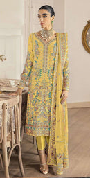 Hoor Tex 76 D Heavy Organza Embroidery Worked Pakistani Suits
