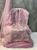 Hoor Tex 76 B Heavy Organza Embroidery Worked Pakistani Suits