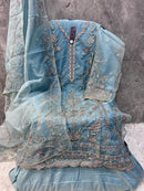 Hoor Tex 76 A Heavy Organza Embroidery Worked Pakistani Suits