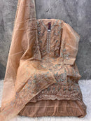 Hoor Tex 76 C Heavy Organza Embroidery Worked Pakistani Suits
